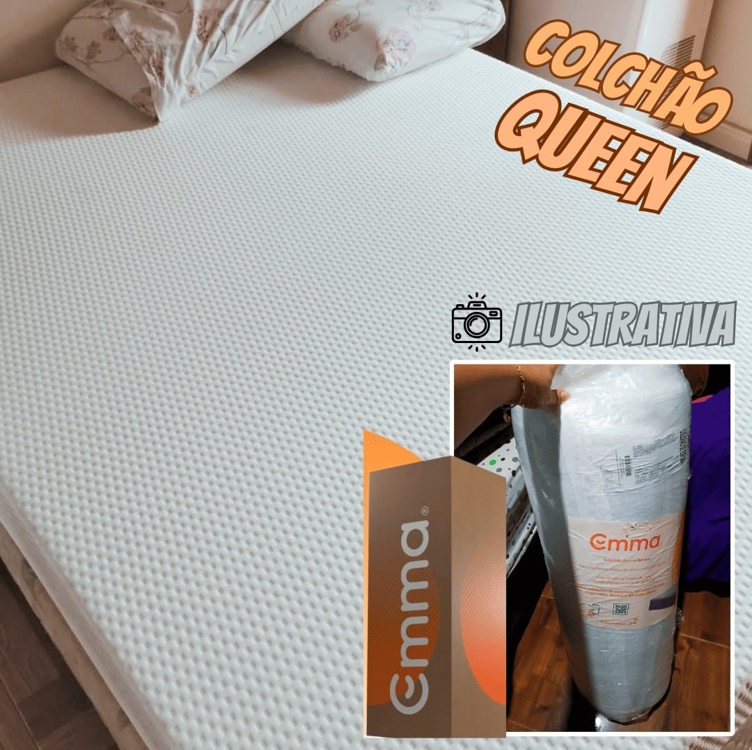 Colchão Queen de espuma Emma Basics 14cm - Firme e ortopédico com 5 anos de garantia Colchão Queen de espuma Emma Basics 14cm - Firme e ortopédico com 5 anos de garantia