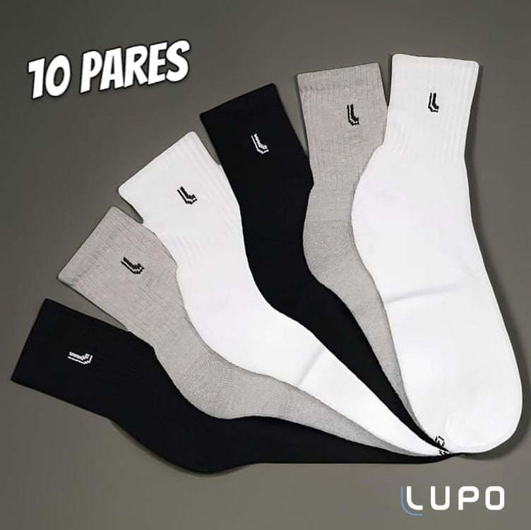 Kit Com 10 Pares De Meia Cano Longo Adulto Lupo Kit Com 10 Pares De Meia Cano Longo Adulto Lupo