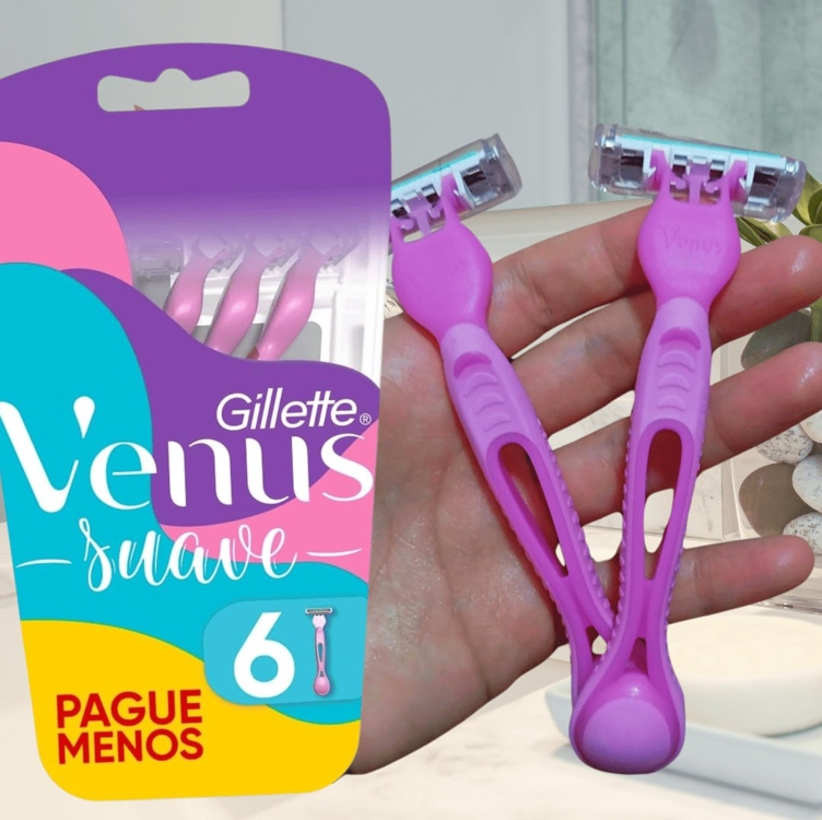 Gillette Venus Suave, Aparelho de Depilação Descartável com Aloe, 6 Uds Gillette Venus Suave, Aparelho de Depilação Descartável com Aloe, 6 Uds