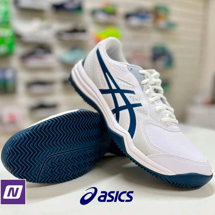 Tênis Asics Court Slide 3 Masculino - Branco+Marinho Tênis Asics Court Slide 3 Masculino - Branco+Marinho