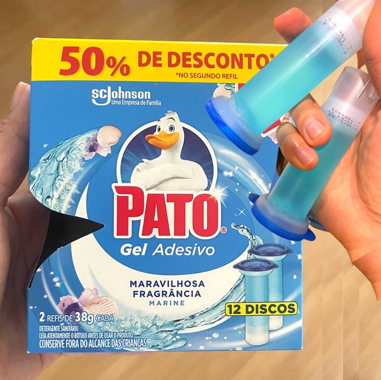 Pato Desodorizador Gel Adesivo 2 Refis Marine, Limpeza Banheiro, Vaso Sanitário Limpo E Perfumado, 12 Discos Pato Desodorizador Gel Adesivo 2 Refis Marine, Limpeza Banheiro, Vaso Sanitário Limpo E Perfumado, 12 Discos