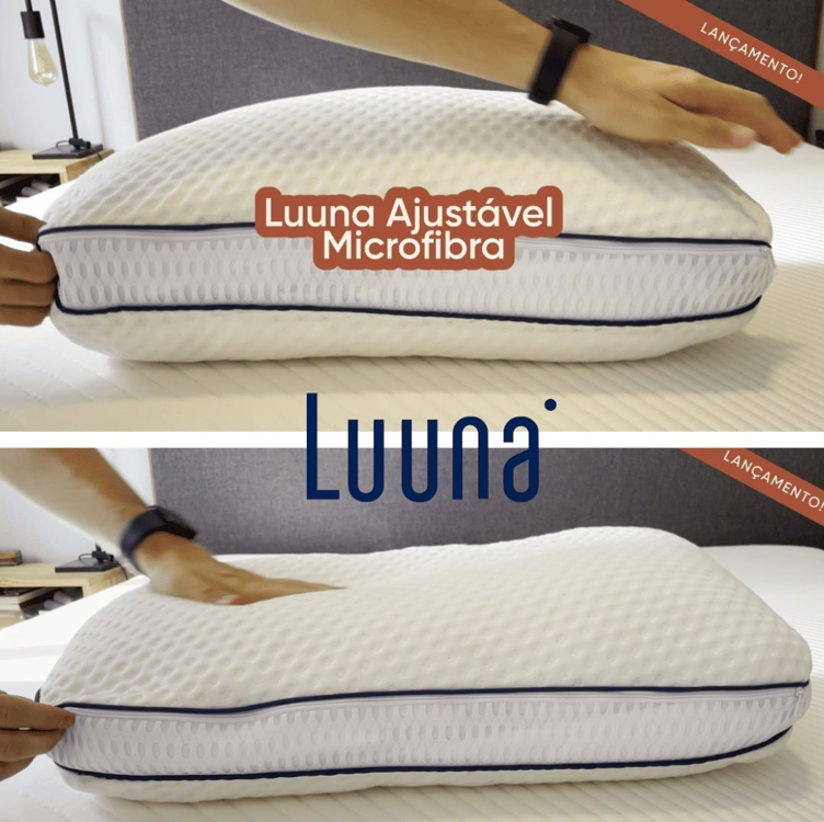 Travesseiro Luuna Ajustável Microfibra, 3 Camadas, Extra Suave, Toque de Pluma, Capa Lavável - 50x70cm Travesseiro Luuna Ajustável Microfibra, 3 Camadas, Extra Suave, Toque de Pluma, Capa Lavável - 50x70cm