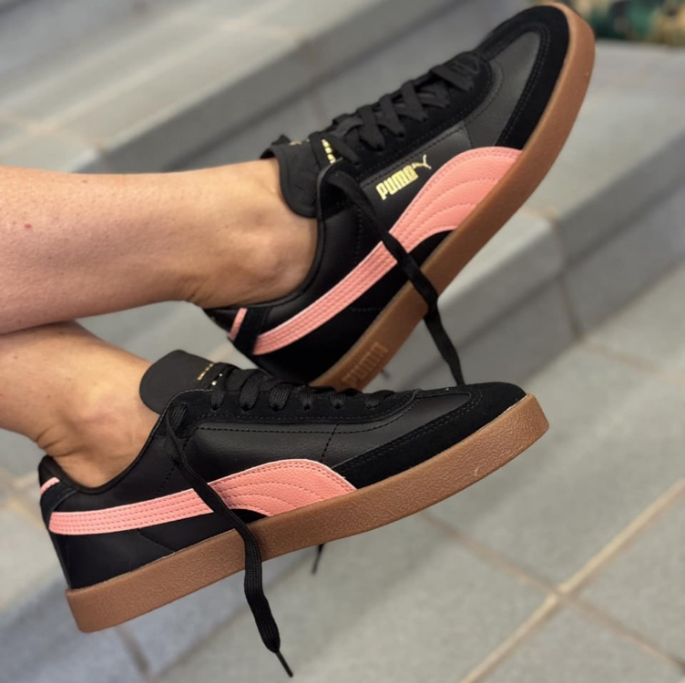 Tênis Puma Club II Era Feminino - Preto+Rosa Tênis Puma Club II Era Feminino - Preto+Rosa