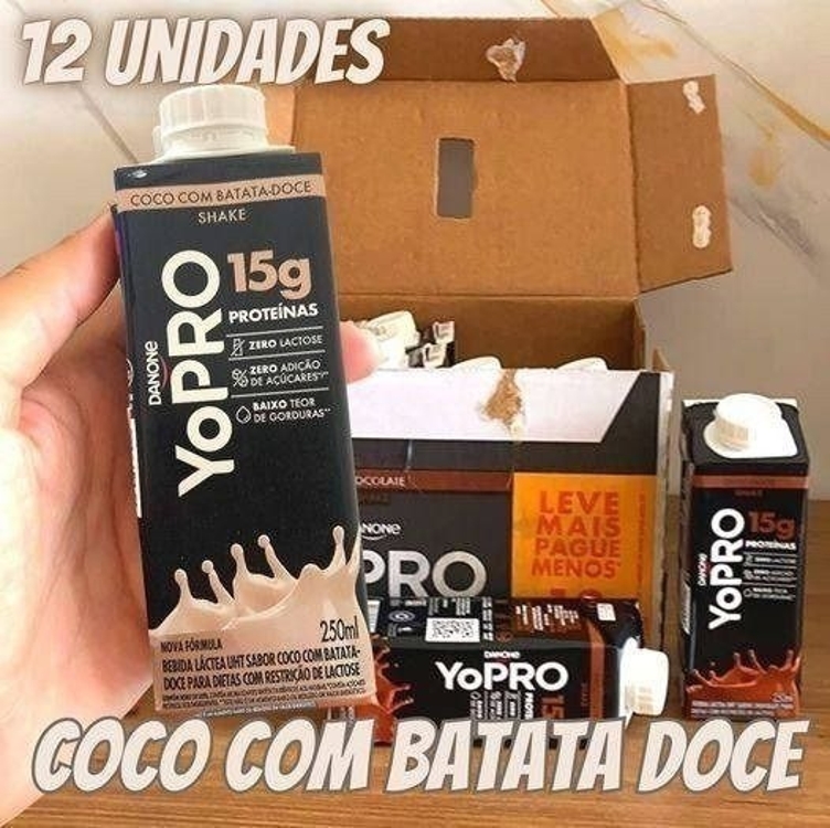 YoPRO Bebida Láctea UHT Coco com Batata-Doce 15g de proteínas 250ml - 12 unidades YoPRO Bebida Láctea UHT Coco com Batata-Doce 15g de proteínas 250ml - 12 unidades