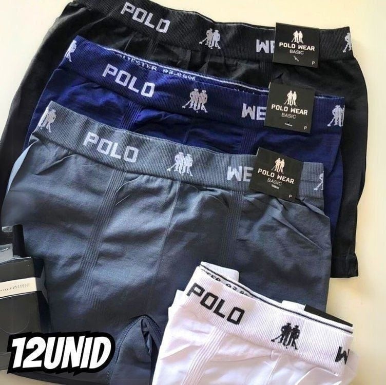 Kit 12 Cuecas Masculinas Boxer Polo Wear Kit 12 Cuecas Masculinas Boxer Polo Wear