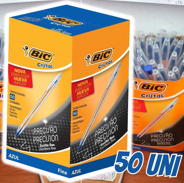 Caneta Bic Azul Cristal Dura Mais – Ponta Esferográfica Média de 1.0mm. Escrita Macia e Cor Intensa Caneta Bic Azul Cristal Dura Mais – Ponta Esferográfica Média de 1.0mm. Escrita Macia e Cor Intensa