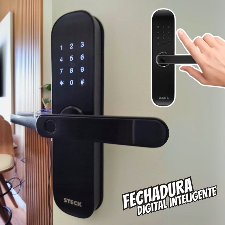 Steck, Fechadura Digital Inteligente Steck Ambiente Conectado com Biometria Steck, Fechadura Digital Inteligente Steck Ambiente Conectado com Biometria