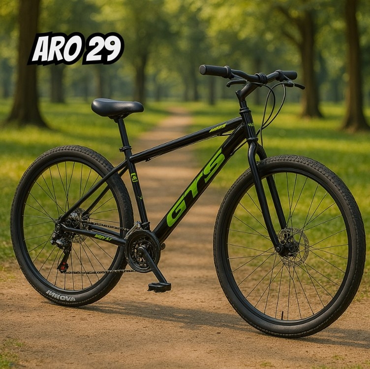 Bicicleta Mountain Bike Gts Feel Iron 21 Marchas Aro 29 Tamanho Do Quadro 17" Pretoazul Bicicleta Mountain Bike Gts Feel Iron 21 Marchas Aro 29 Tamanho Do Quadro 17" Pretoazul