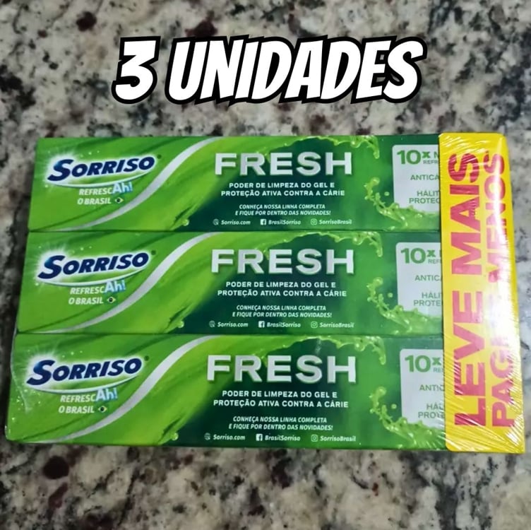 Creme Dental Sorriso Fresh Hortelã Explosion 90g Promo 3 un Creme Dental Sorriso Fresh Hortelã Explosion 90g Promo 3 un