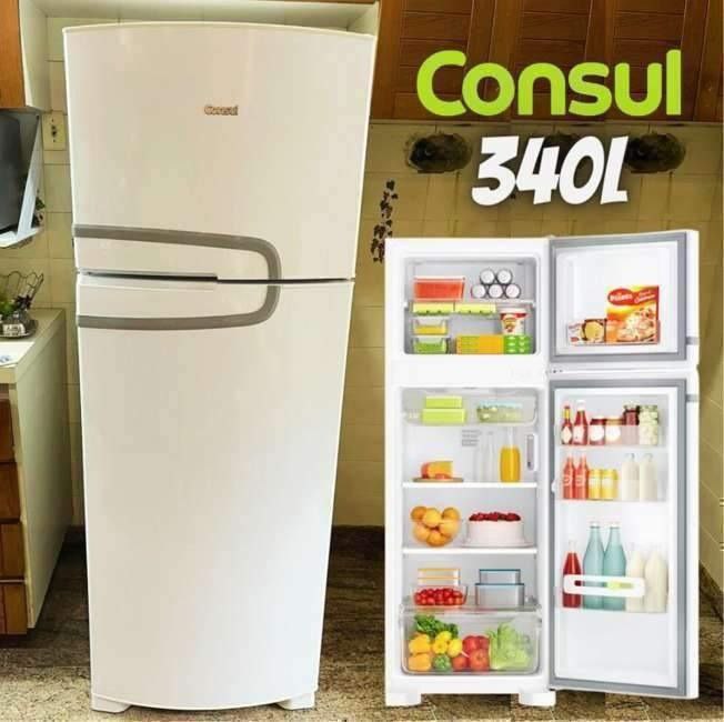 Geladeira Consul Frost Free 340L Branca Prateleiras CRM39AB Geladeira Consul Frost Free 340L Branca Prateleiras CRM39AB