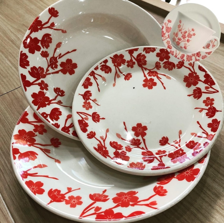 Aparelho Jantar E Chá 30 Pçs Biona Donna Jardim Oriental Cor Vermelho Aparelho Jantar E Chá 30 Pçs Biona Donna Jardim Oriental Cor Vermelho