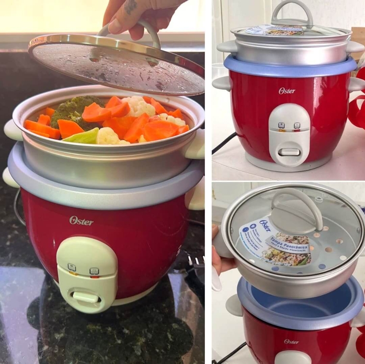 Oster Panela Elétrica , de Arroz Facile, 110V, Vermelho, 350W, CKSTRC4723 Oster Panela Elétrica , de Arroz Facile, 110V, Vermelho, 350W, CKSTRC4723