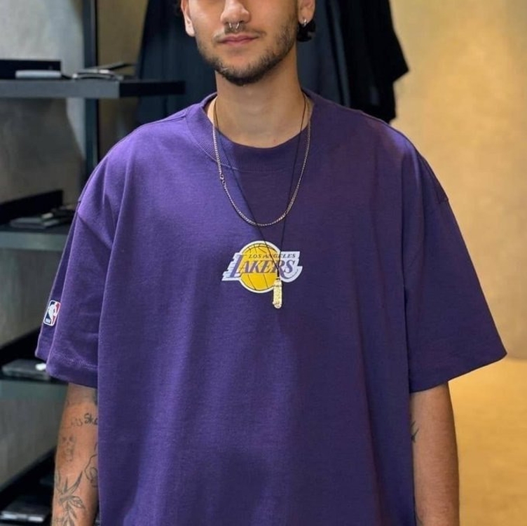 Camiseta do Los Angeles Lakers NBA Masculina Core N0652 Camiseta do Los Angeles Lakers NBA Masculina Core N0652