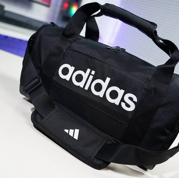 Mala Adidas Duffel Linear Pequena - Azul+Preto Mala Adidas Duffel Linear Pequena - Azul+Preto