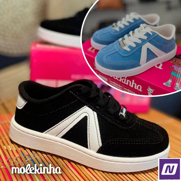 Tênis Infantil Molekinha Menina - Preto+Branco Tênis Infantil Molekinha Menina - Preto+Branco