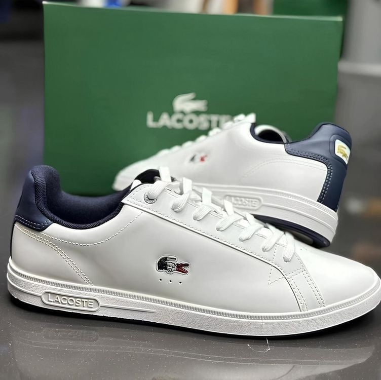 Tênis Couro Lacoste Graduate Pro Masculino - Branco Tênis Couro Lacoste Graduate Pro Masculino - Branco