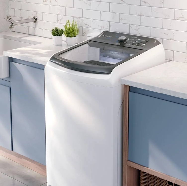 Lavadora de Roupas Electrolux 14,5kg Cesto Inox 11 Programas de Lavagem Branco Efficient LEE15 Lavadora de Roupas Electrolux 14,5kg Cesto Inox 11 Programas de Lavagem Branco Efficient LEE15
