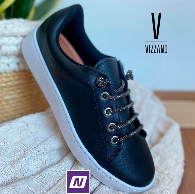 Tênis Vizzano Tira Pronta Strass Feminino - Preto Tênis Vizzano Tira Pronta Strass Feminino - Preto