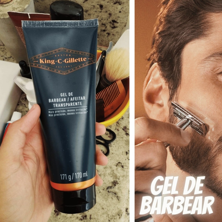 KING C. GILLETTE, Gel de barbear transparente, 170ml, para uso com aparelho de barbear, um barbear preciso, para delinear KING C. GILLETTE, Gel de barbear transparente, 170ml, para uso com aparelho de barbear, um barbear preciso, para delinear