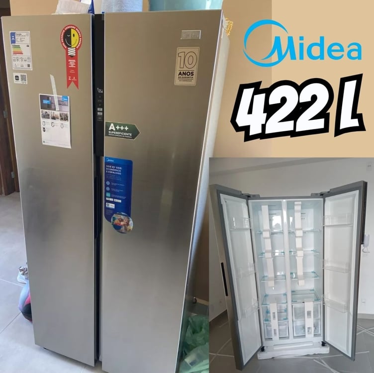 Geladeira Frost Free Side By Side 442l Cor Inox Midea Cor Prateado 220V Geladeira Frost Free Side By Side 442l Cor Inox Midea Cor Prateado 220V