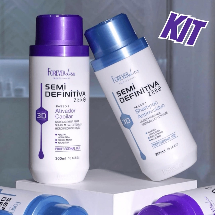 Kit Escova Semi Definitiva Zero 2x300ml Forever Liss Kit Escova Semi Definitiva Zero 2x300ml Forever Liss