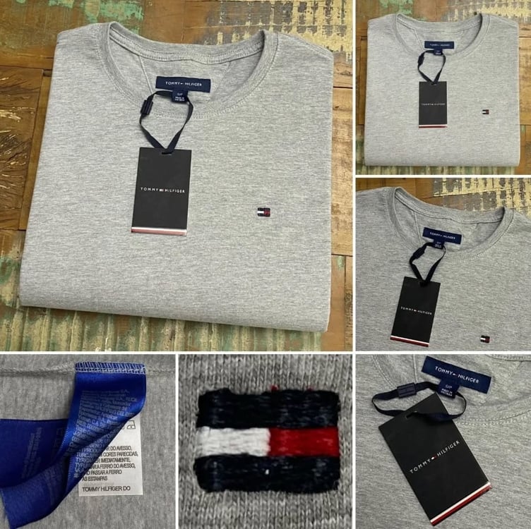 Camiseta Tommy Hilfiger Essential Cotton Icon Cinza Mescla Camiseta Tommy Hilfiger Essential Cotton Icon Cinza Mescla