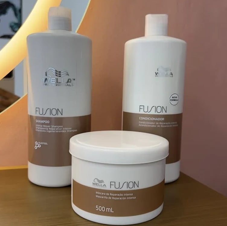 Kit Fusion Shampoo, Condicionador 1l E Mascara 500ml - Wella Kit Fusion Shampoo, Condicionador 1l E Mascara 500ml - Wella