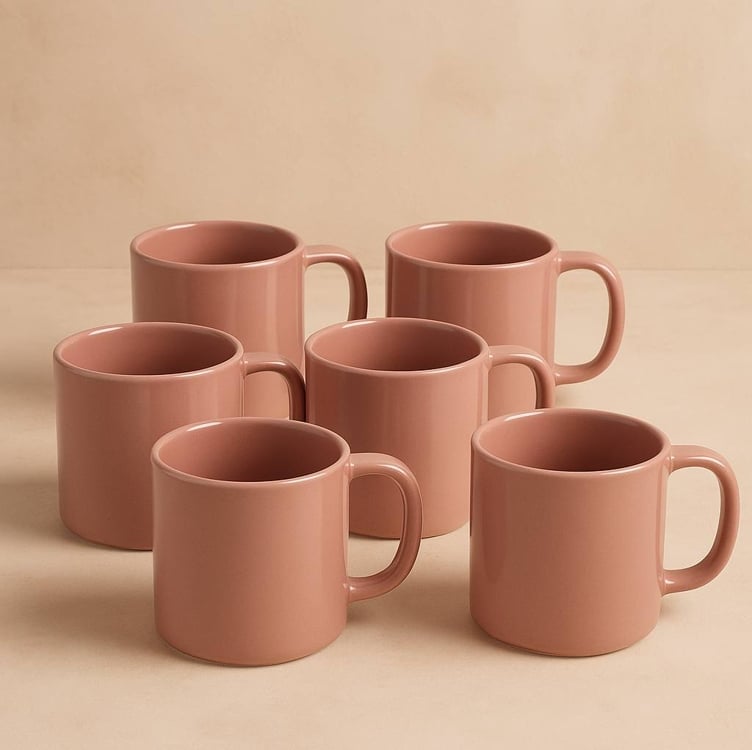Kit 10 Caneca Porcelana Rosa Lisa Reta 200ml Kit 10 Caneca Porcelana Rosa Lisa Reta 200ml
