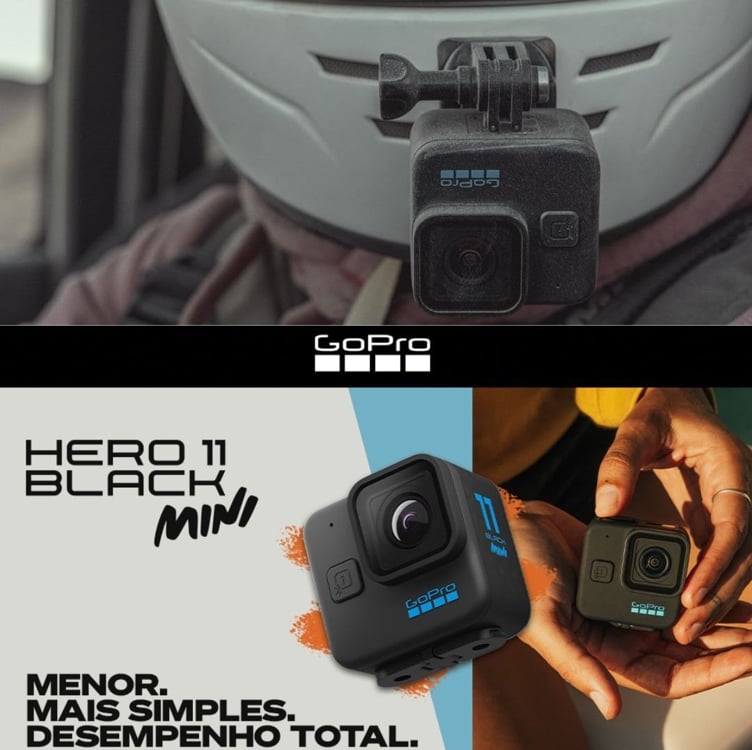 GoPro HERO11 Black Mini - Câmera de Ação Compacta à prova d'água 10m, Vídeo Ultra HD 5.3K60, Captura de quadros de 24,7MP, Transmissão ao vivo 1080p, Hypersmooth 5.0, TimeWarp 3.0 em 5.3k GoPro HERO11 Black Mini - Câmera de Ação Compacta à prova d'água 10m, Vídeo Ultra HD 5.3K60, Captura de quadros de 24,7MP, Transmissão ao vivo 1080p, Hypersmooth 5.0, TimeWarp 3.0 em 5.3k