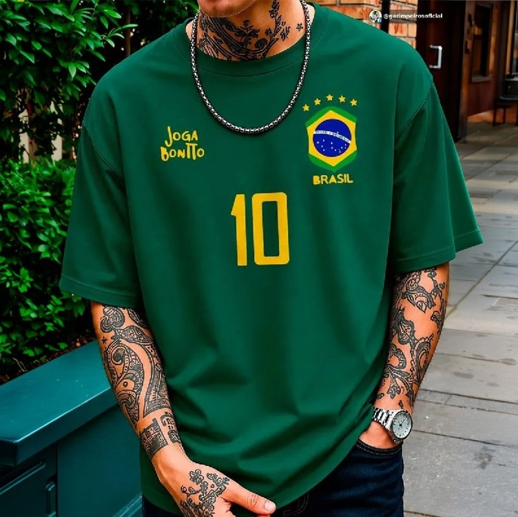 Camiseta Oversized Brasil Camisa Torcida Copa 2026 Hexa Over