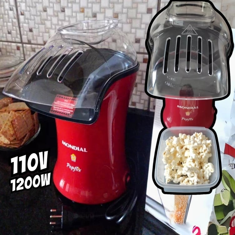 Pipoqueira Popflix, Mondial, Vermelho, 1200W, 110V - PP-03 Pipoqueira Popflix, Mondial, Vermelho, 1200W, 110V - PP-03
