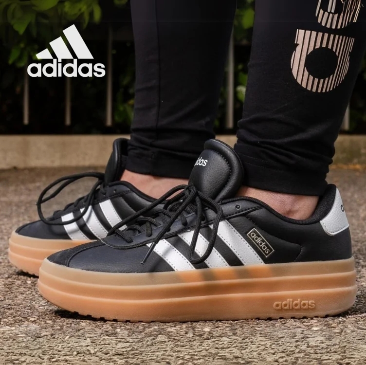 Tênis Adidas VL Court Bold Feminino - Preto+Marrom Tênis Adidas VL Court Bold Feminino - Preto+Marrom