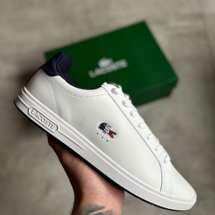 Tênis Couro Lacoste Graduate Pro Masculino - Branco Tênis Couro Lacoste Graduate Pro Masculino - Branco