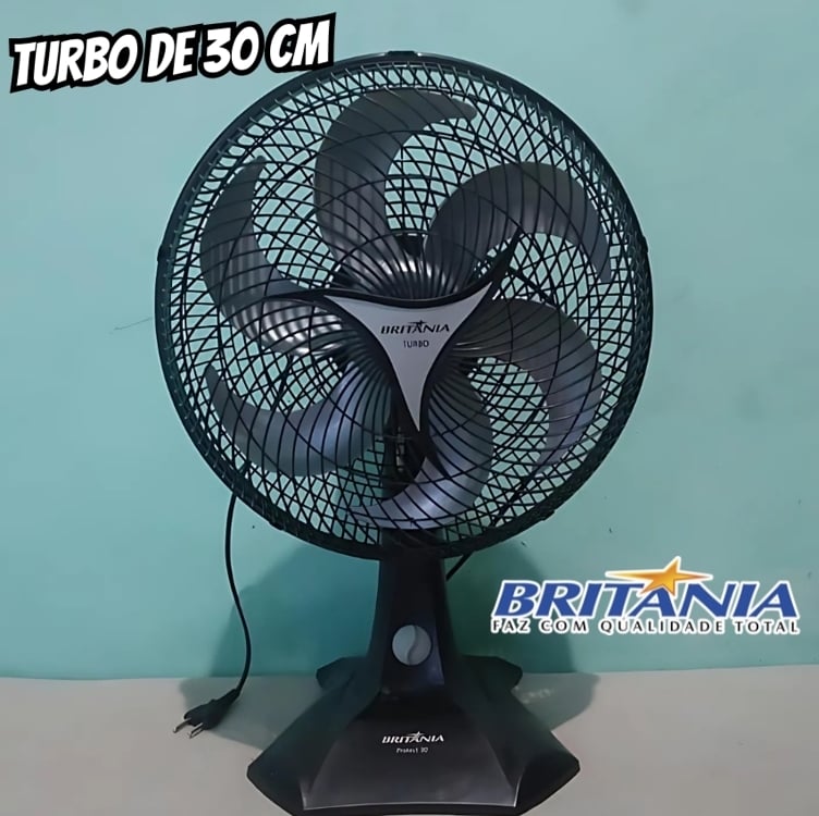 Ventilador Protect 30 Six Preto 60W Britânia 127v Ventilador Protect 30 Six Preto 60W Britânia 127v
