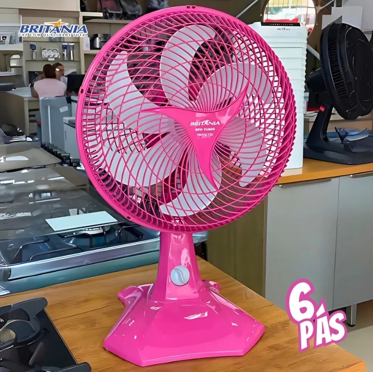 Ventilador Britânia Rosa 60W Hélice com 6 Pás BVT304 220V Ventilador Britânia Rosa 60W Hélice com 6 Pás BVT304 220V