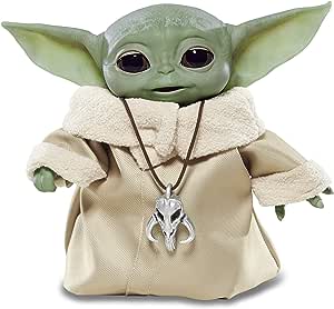 star-wars-figura-the-child-baby-yoda-animatronic-inspirado-na-serie-the-mandalorian-f1119-hasbro-verde-e-bege - Imagem