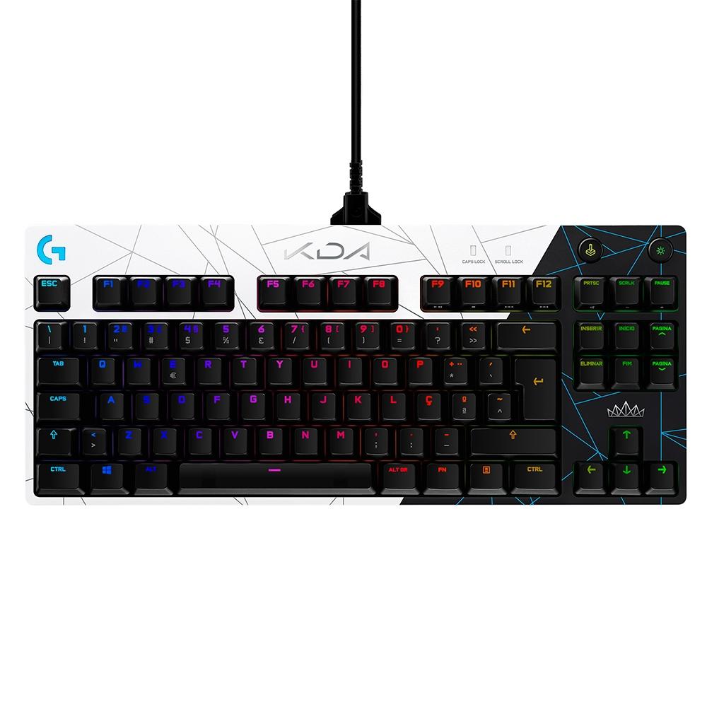 teclado-mecanico-gamer-logitech-g-pro-kda-layout-us-rgb-tkl-cabo-destacavel-gx-brown-tactile-edicao-league-of-legends-kda-920-010074 - Imagem