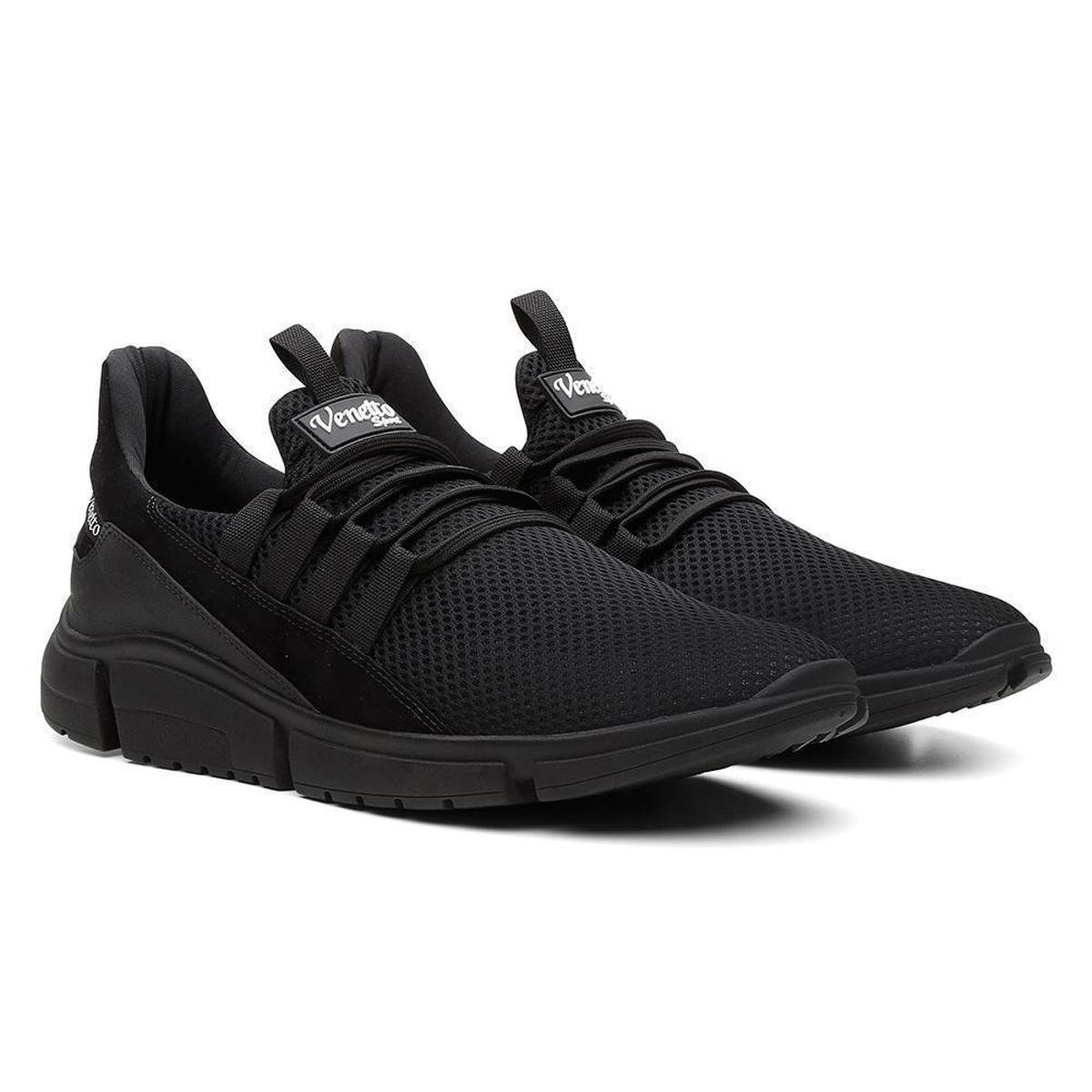 tenis-masculino-venetto-academia-fitness-leve-confortavel-preto - Imagem