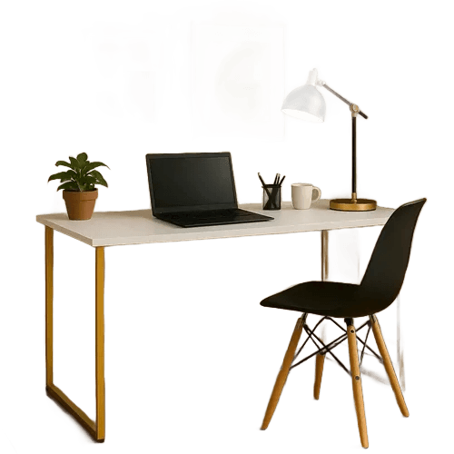 Escrivaninha Industrial 110cm Mesa Estudo Aparador Pés Aço