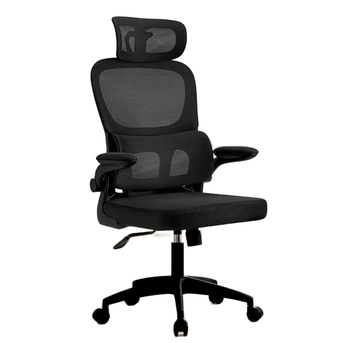 Cadeira Ergonomica,Cadeira Escritorio Com Apoio de Cabeça e Lombar Ajustáveis,Suporta 200kg,Respirável cadeiras mesh,Equipada Com 2D Apoios de Braço e Almofada de Assento Larga,Robusto Durável.(Preto)