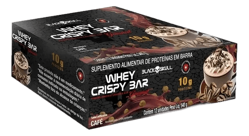 Whey Bar Crispy Cx C/ 12 Unid. 45g - Black Skull Sabor Café