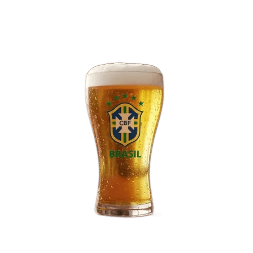 Copo Vidro 470ml Globimport Seleção Brasileira CBF Transparente