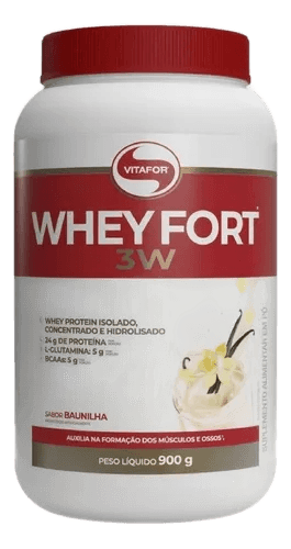 Suplemento Alimentar Whey Fort 3w Baunilha 900g Vitafor