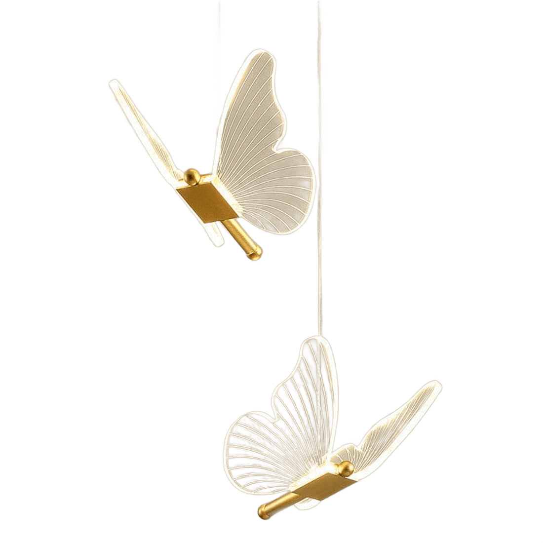 Luminária Pendente LED em Formato de Borboleta, Luminária Decorativa Moderna com Design Elegante 110–265V, Ideal para Quartos, Mesas de Cabeceira e Corredores, Tieesa Dourado
