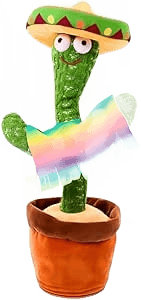 Jianw Cacto Dançante E Falante Brinquedo Repete Grava Pisca Toca Músicas