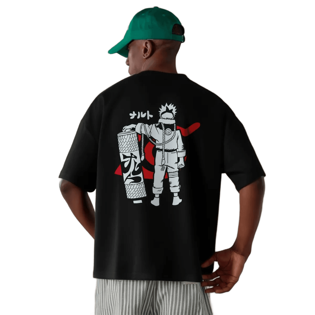 Camiseta Oversized Anime Clássico Naruto Uzumaki Ref: 0443 Branco M