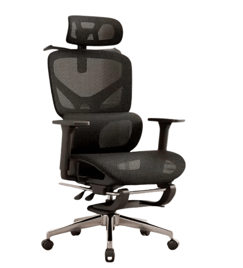 Cadeira De Escritório Ergonômica Giratoria Nr17 Malha Respirável Com Suporte Lombar Adaptável Apoio Para Pés Retrátil Encosto Ajustável Seis Posições Suporta 200kg Cor Preto P04 Corsair
