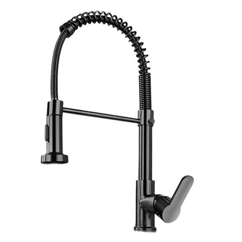 Torneira Cozinha Gourmet Bancada Flexível Monocomando Pia Preto B22-black
