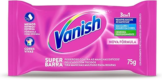 Vanish Tira Manchas Em Barra 75G Para Roupas Coloridas