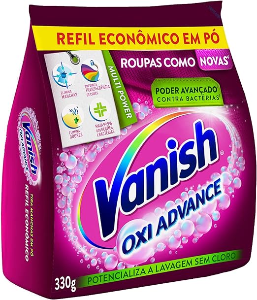 tira-manchas-em-po-vanish-oxi-advance-330g-refil-economico-para-roupas-coloridas-vanish-rosa - Imagem